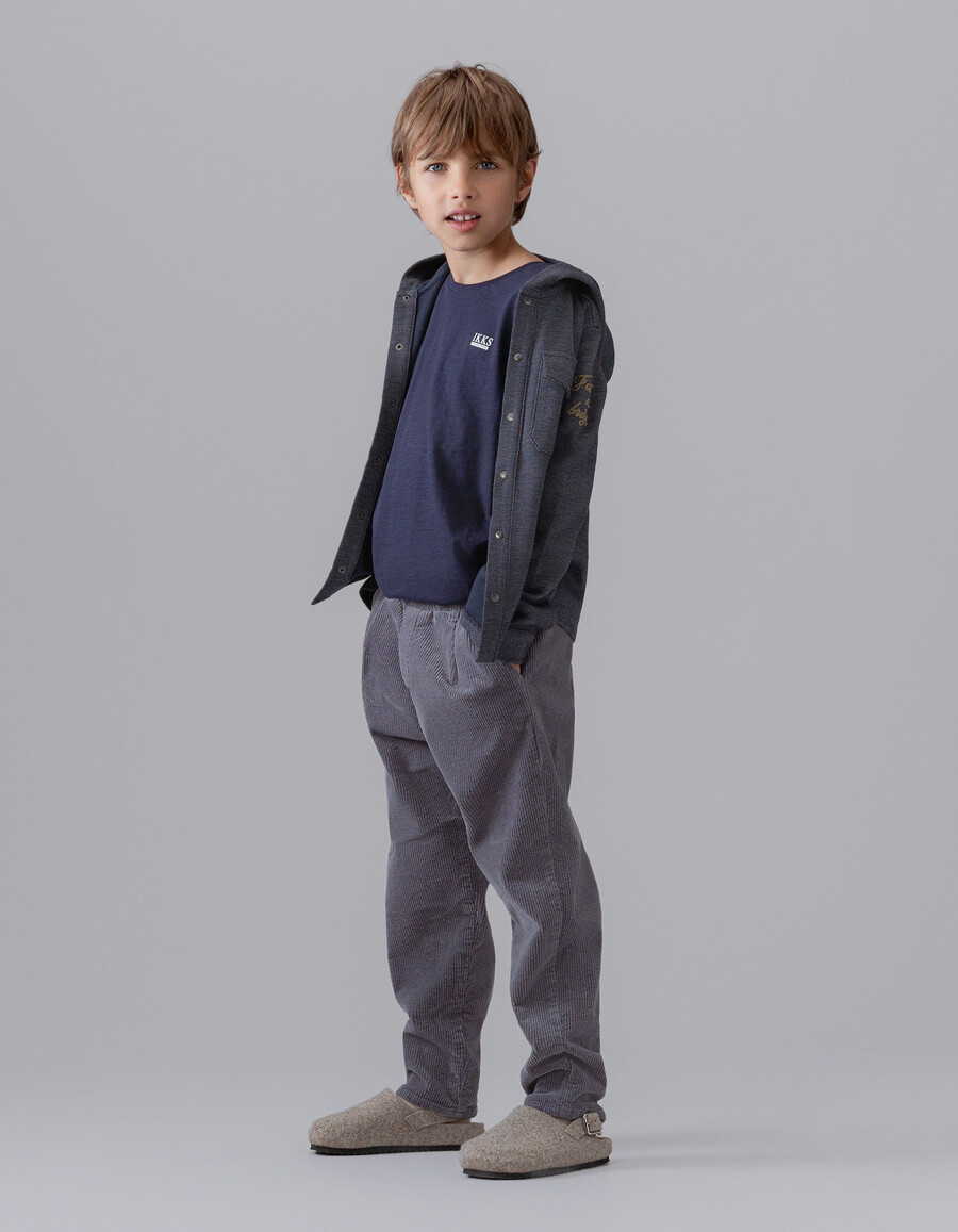 maglietta essential in cotone biologico blu navy per bambini