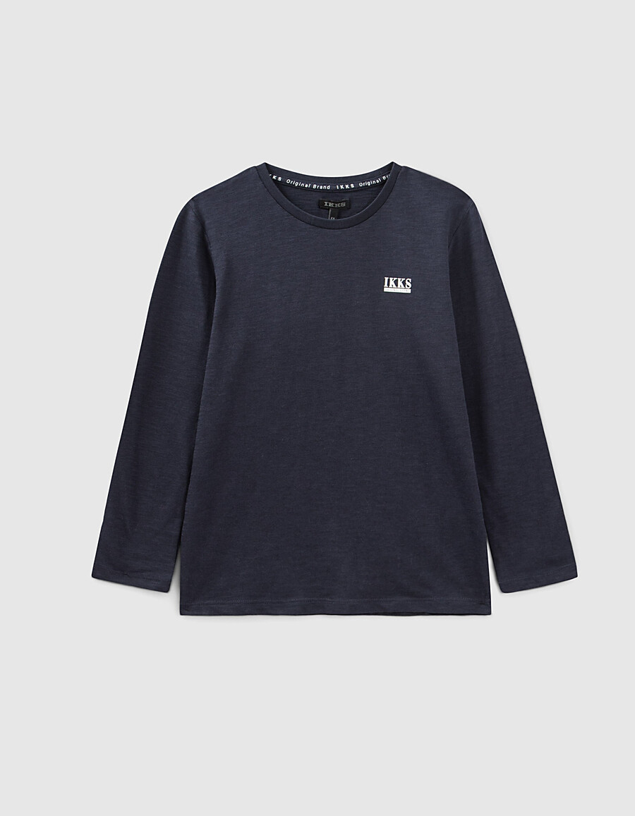 maglietta essential in cotone biologico blu navy per bambini