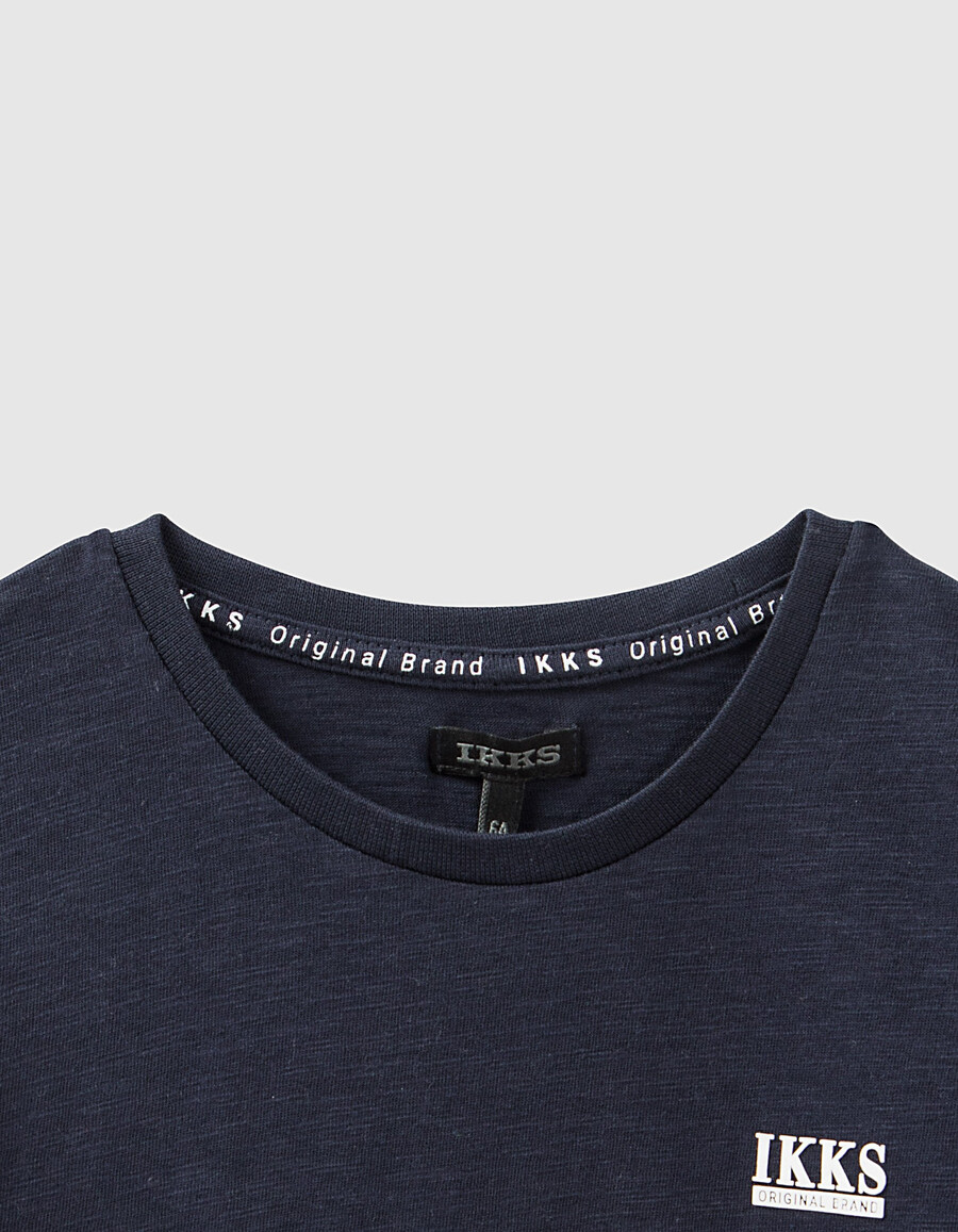 maglietta essential in cotone biologico blu navy per bambini