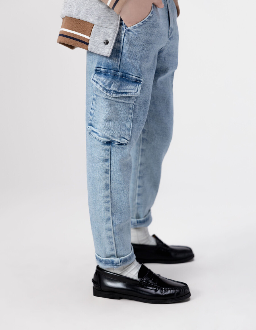 jogger battle jeans blu per ragazzo