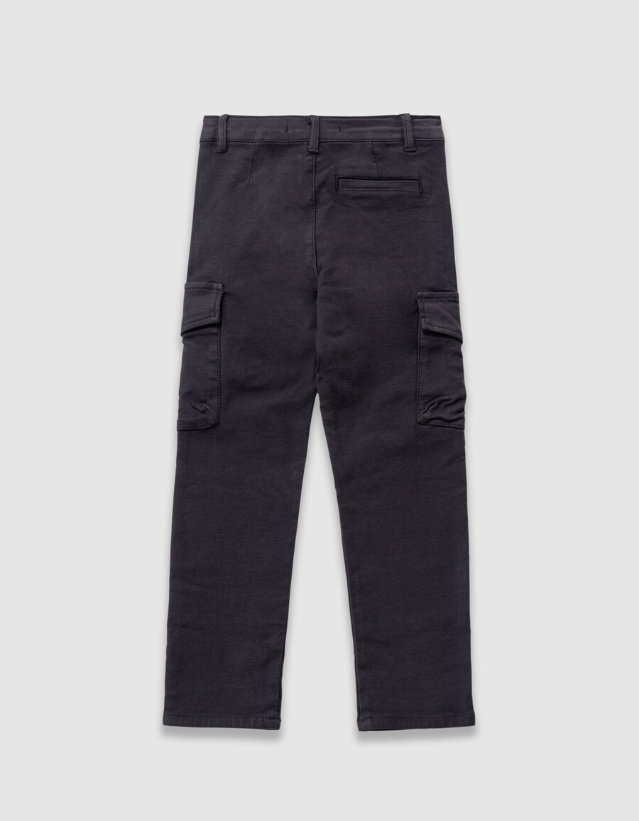 pantaloni dritti stile cargo neri da ragazzo