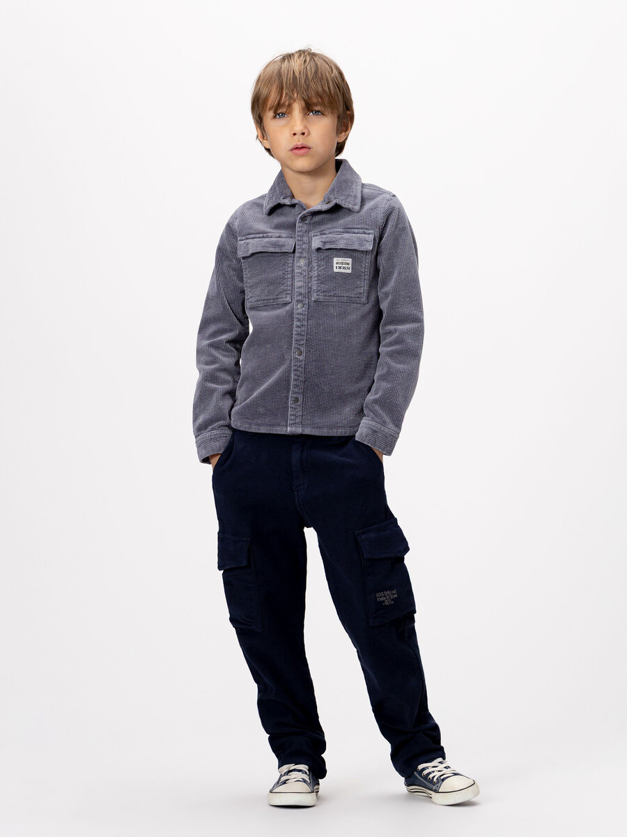 pantaloni dritti stile cargo blu navy per ragazzi