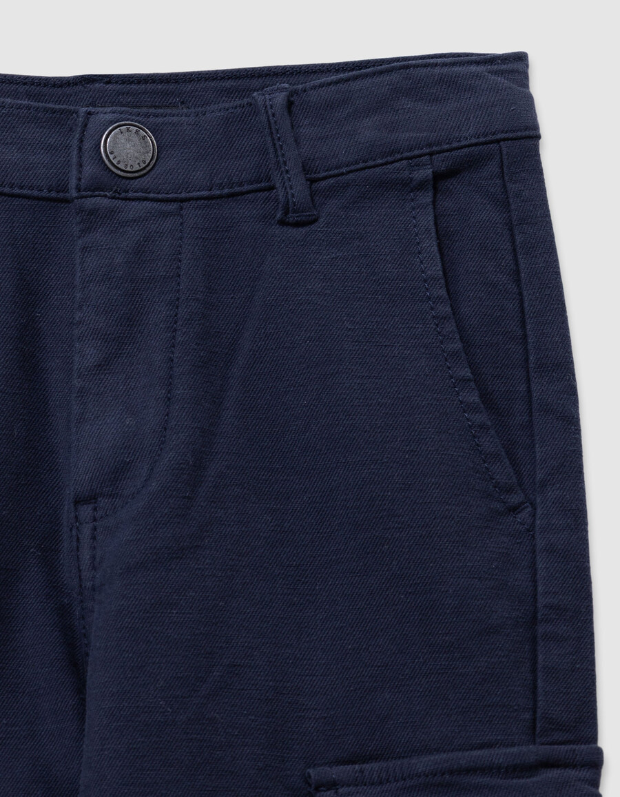 pantaloni dritti stile cargo blu navy per ragazzi