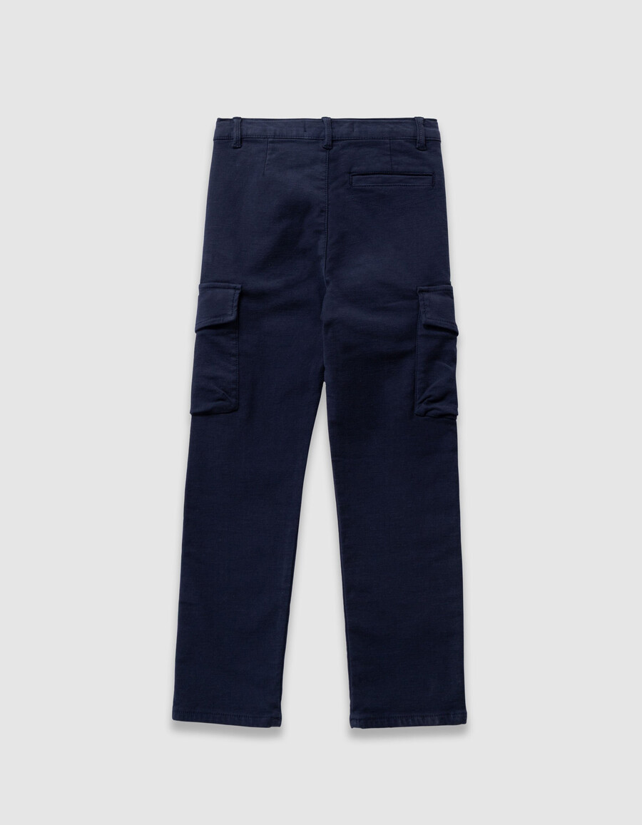 pantaloni dritti stile cargo blu navy per ragazzi