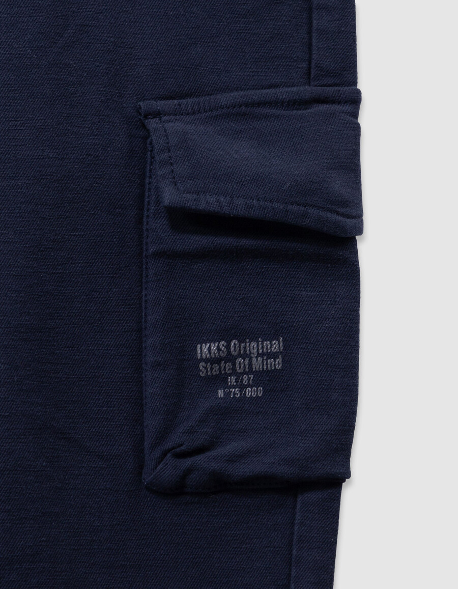 pantaloni dritti stile cargo blu navy per ragazzi