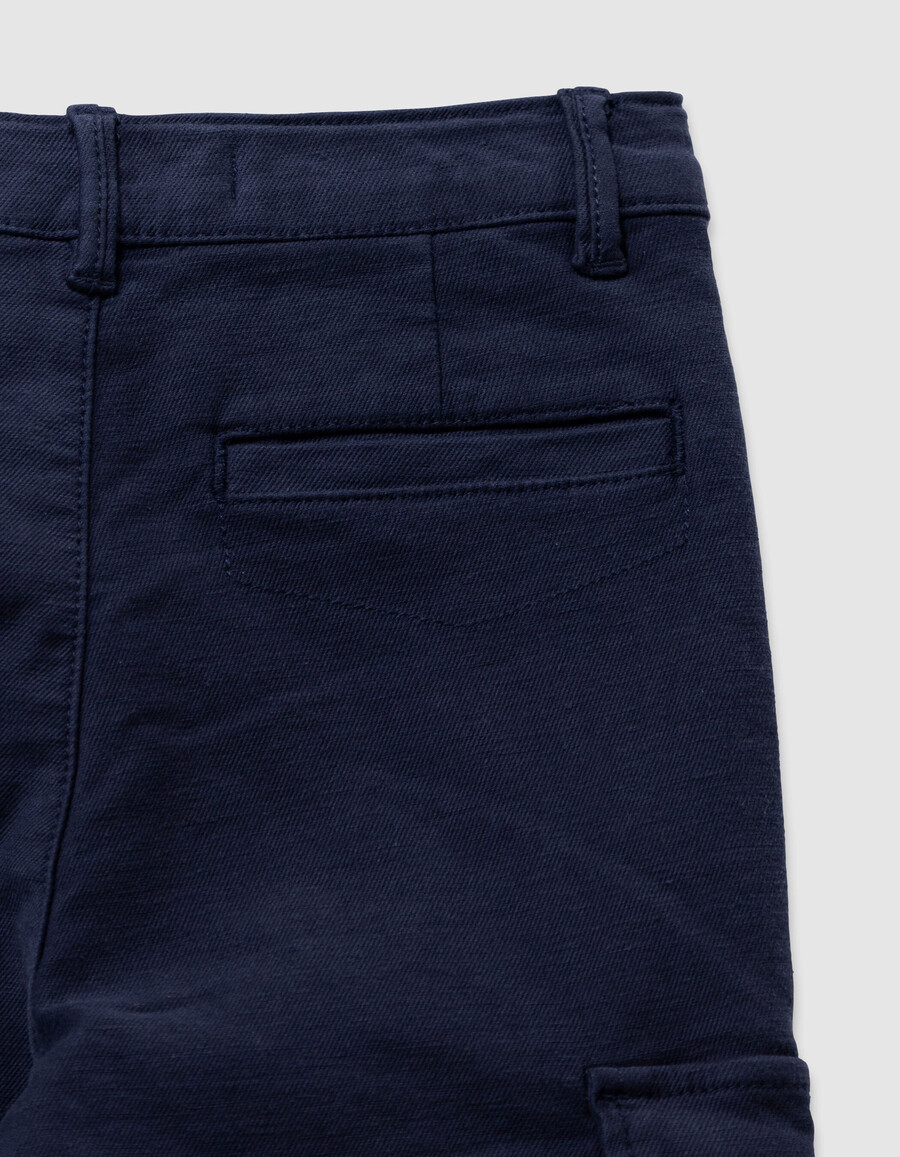 pantaloni dritti stile cargo blu navy per ragazzi