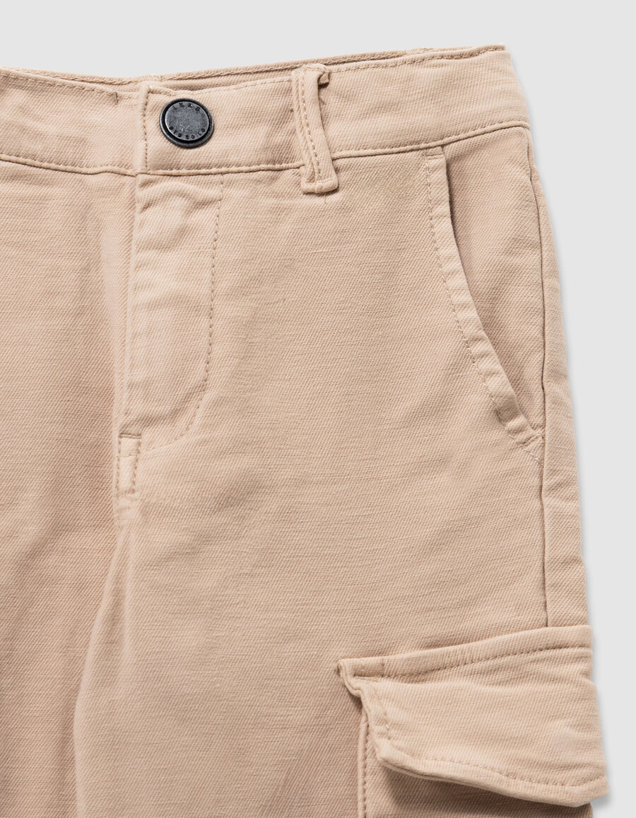 pantaloni dritti stile cargo beige da bambino