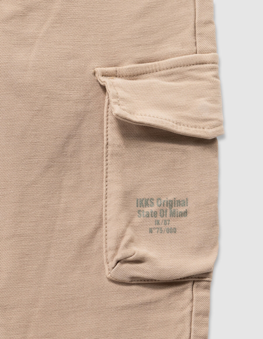 pantaloni dritti stile cargo beige da bambino