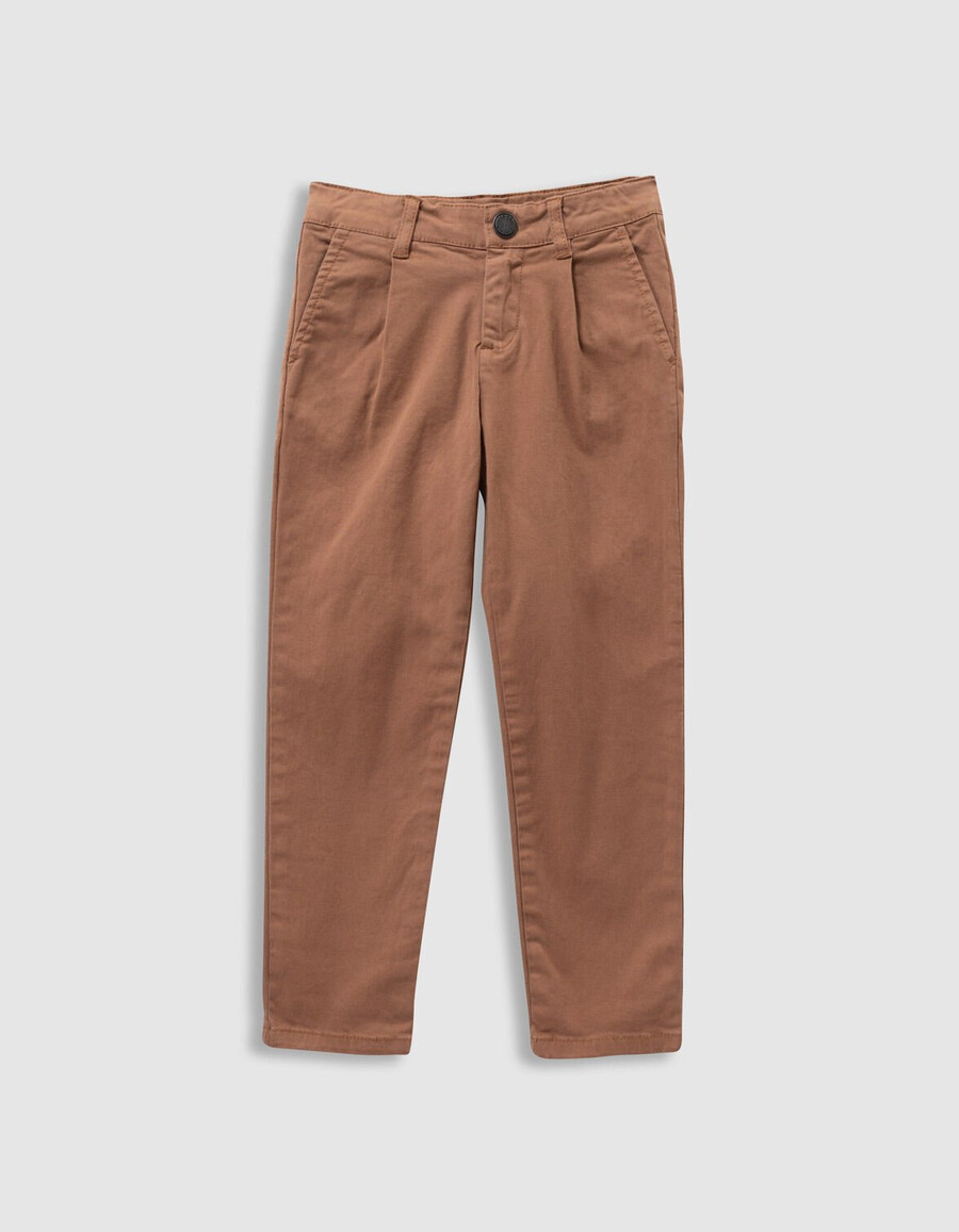 pantaloni chino larghi marrone chiaro da ragazzo