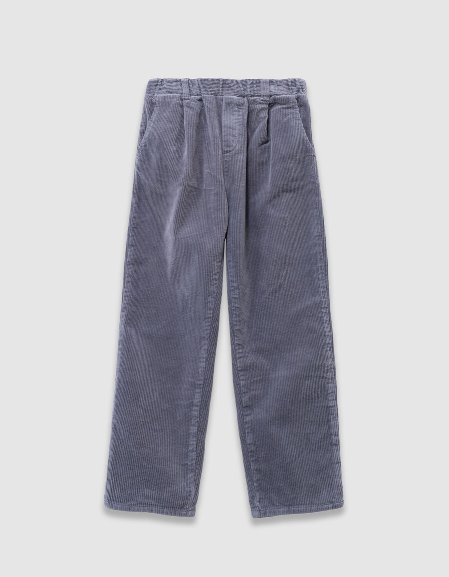 pantaloni chino larghi in velluto a coste blu per ragazzi