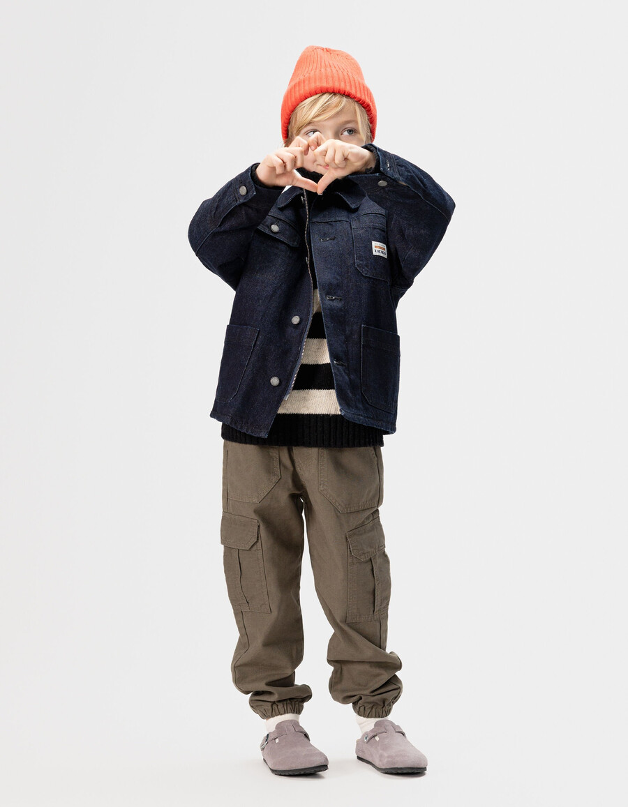 pantaloni da jogging larghi color cachi per ragazzi