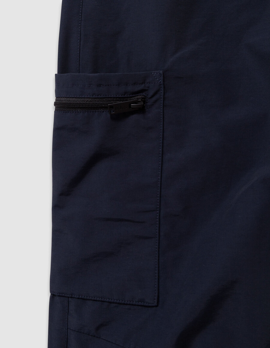 pantaloni da jogging in nylon blu navy stile cargo per ragazzi