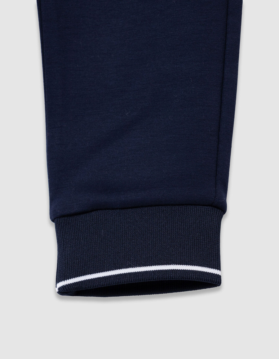 pantaloni da jogging blu navy da bambino con coulisse con lettere