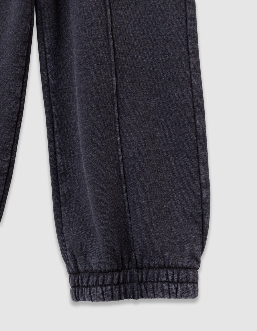 pantaloni da jogging stile cargo neri sbiaditi per ragazzi