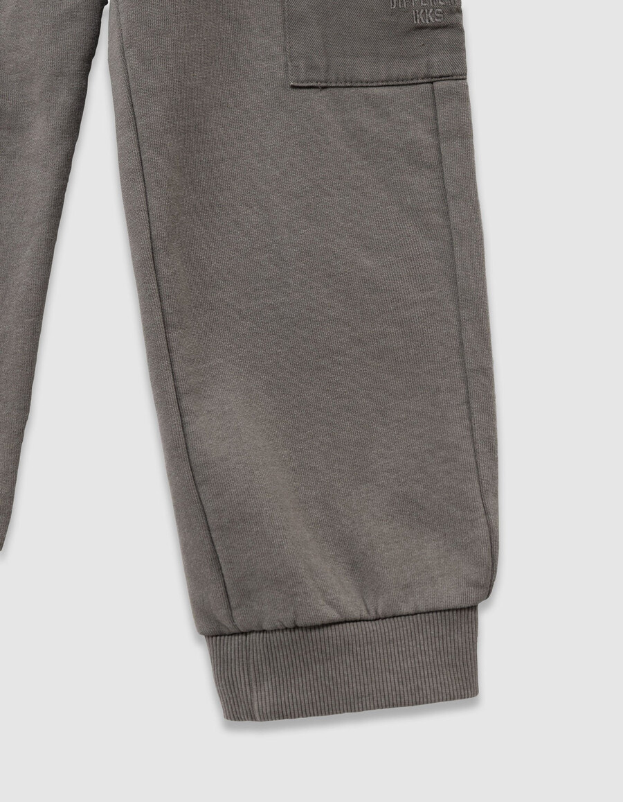 pantaloni da jogging stile cargo in cotone biologico color cachi per ragazzi