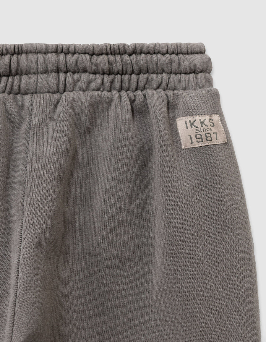 pantaloni da jogging stile cargo in cotone biologico color cachi per ragazzi