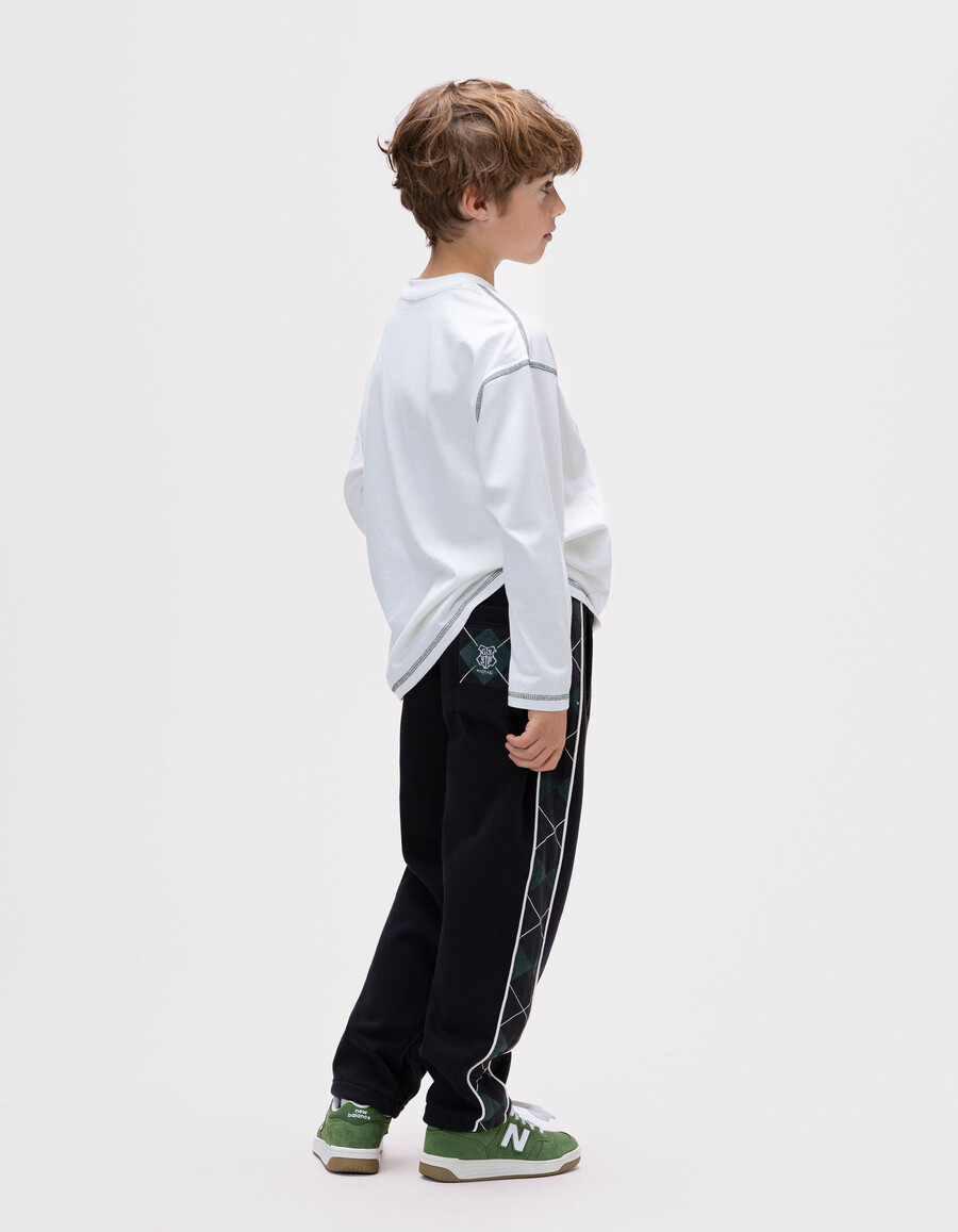 pantaloni verdi di harry potter per bambini con lati a quadri