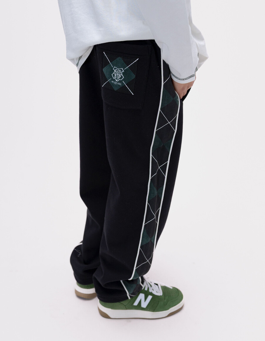 pantaloni verdi di harry potter per bambini con lati a quadri