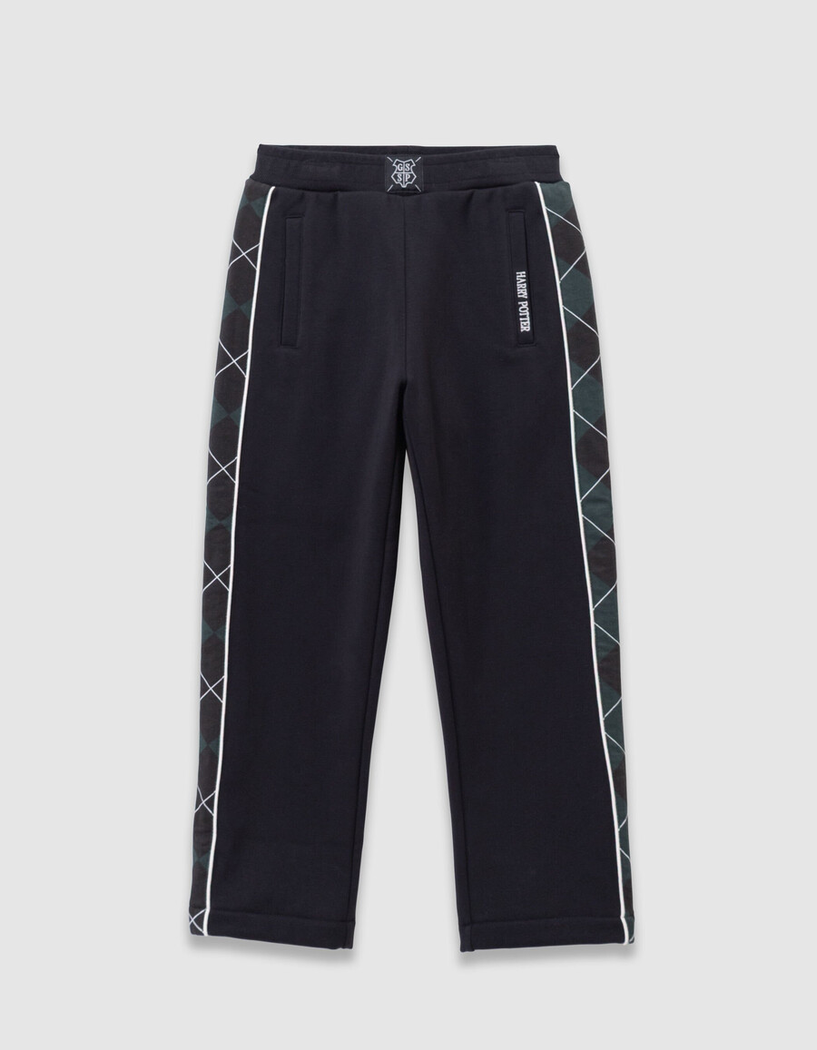 pantaloni verdi di harry potter per bambini con lati a quadri