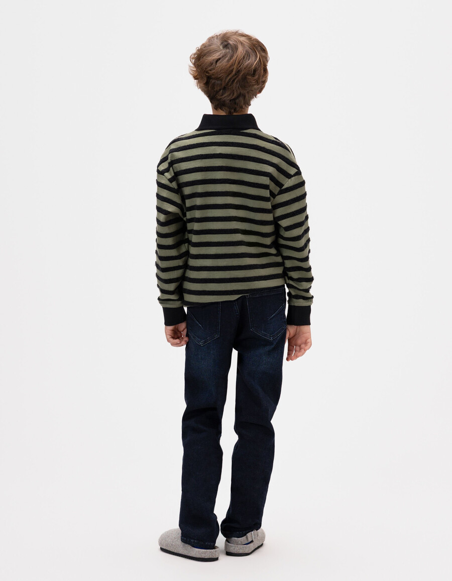 jeans dritti blu grezzo da ragazzo