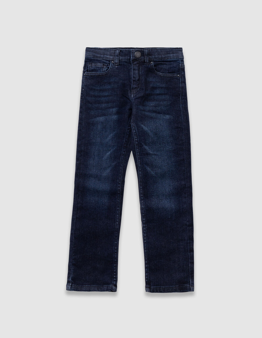 jeans dritti blu grezzo da ragazzo