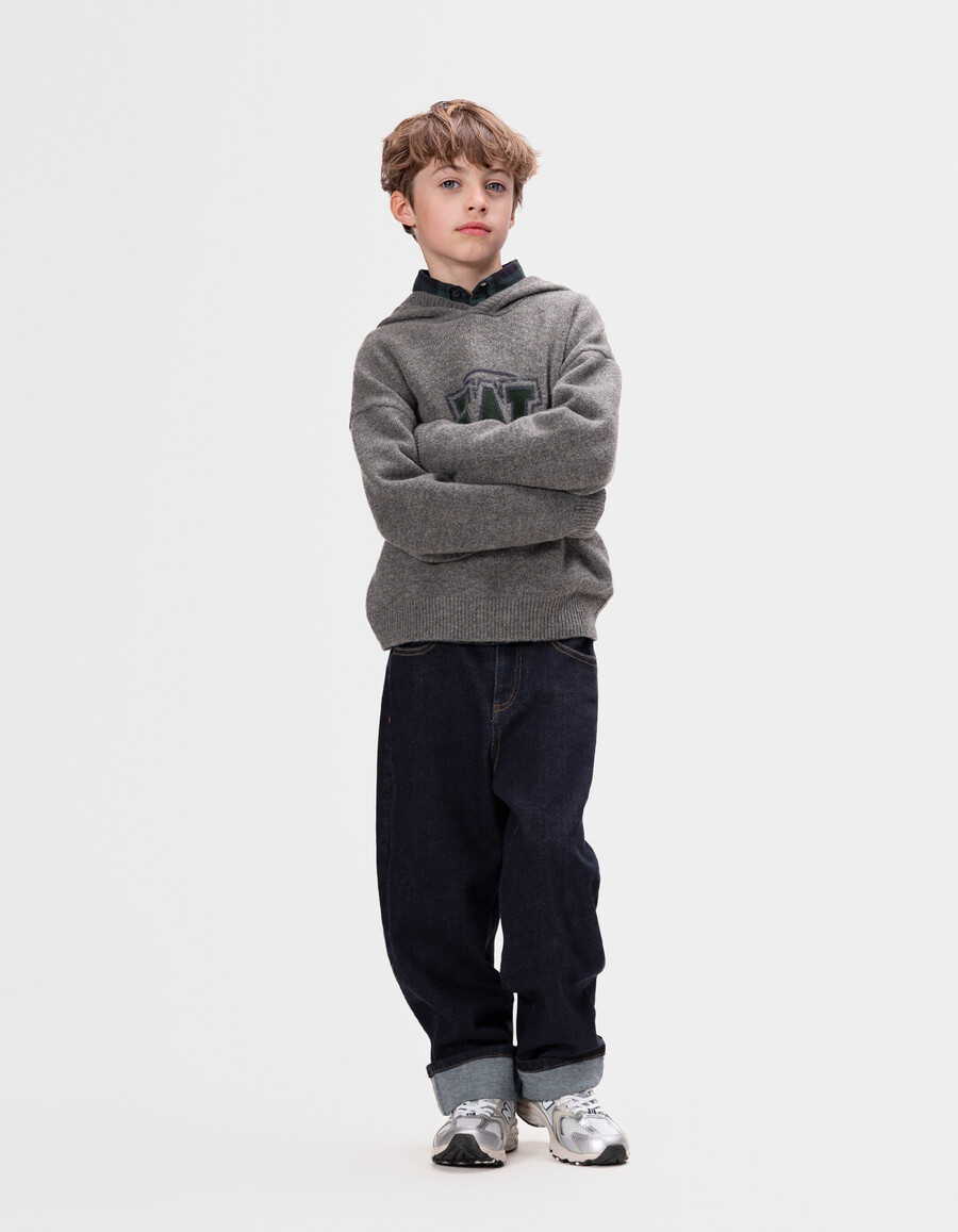 jeans larghi grezzi da ragazzo