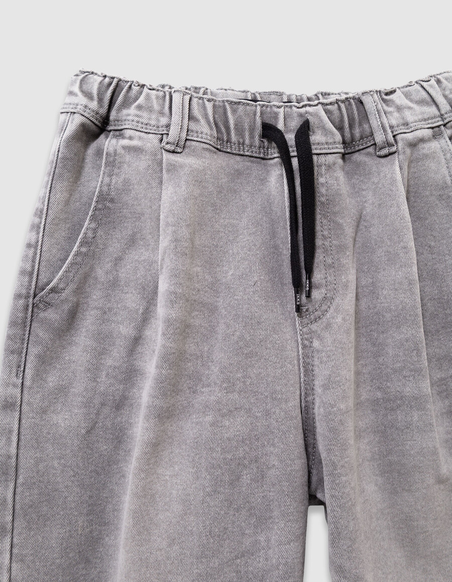 jeans larghi grigi da ragazzo con vita elasticizzata