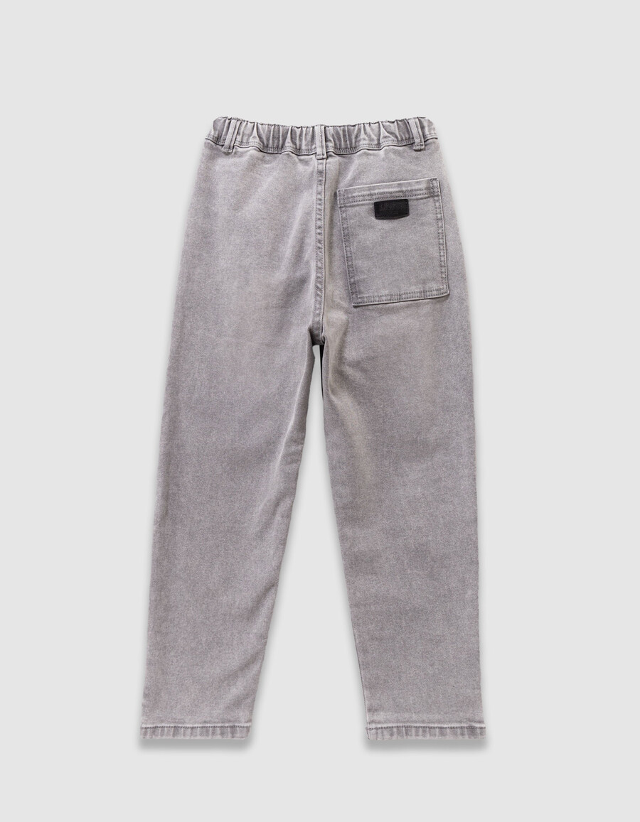 jeans larghi grigi da ragazzo con vita elasticizzata