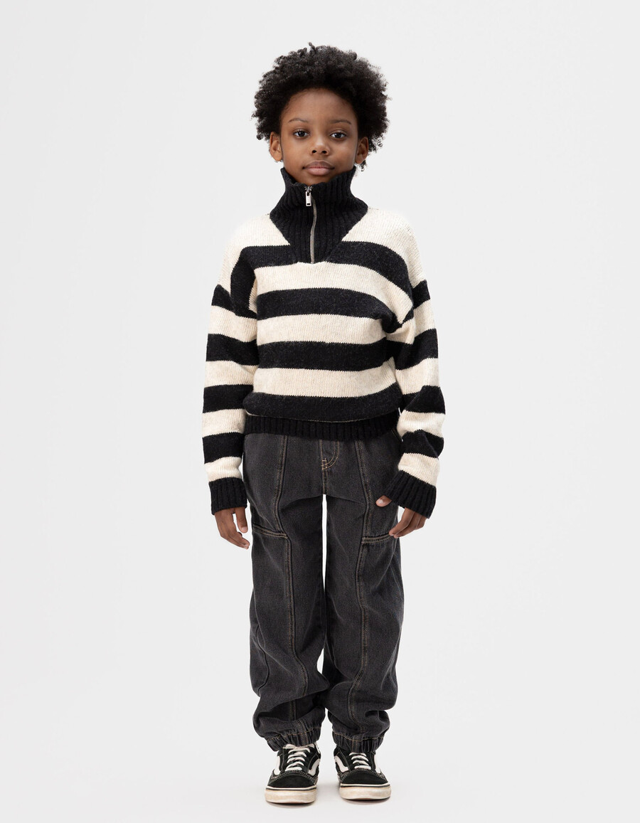 jeans jogger larghi neri da ragazzo