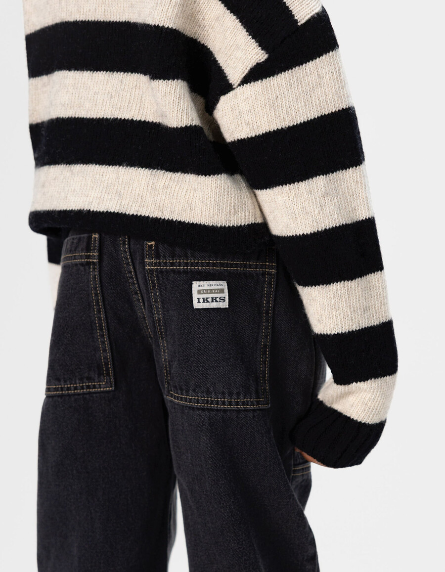jeans jogger larghi neri da ragazzo