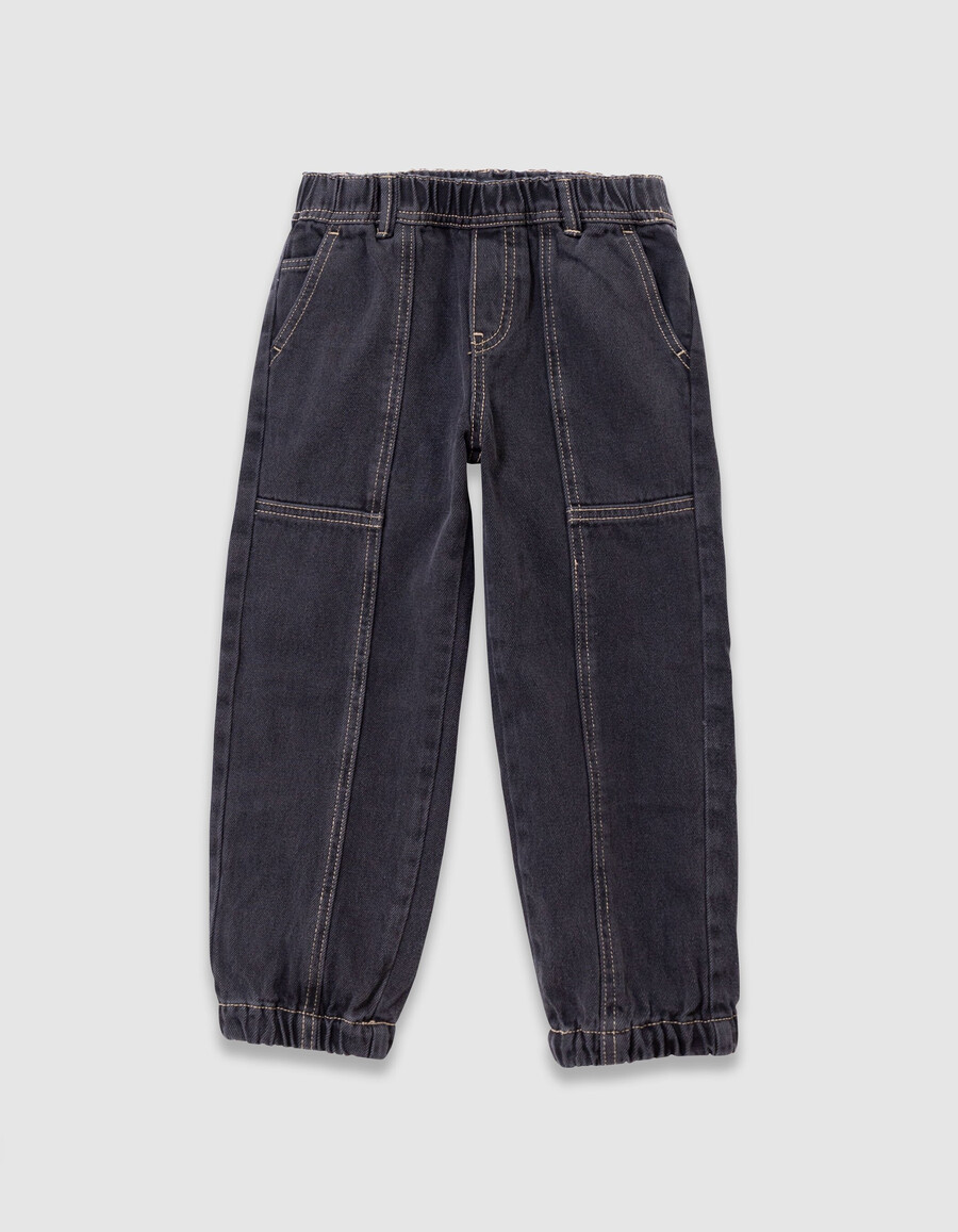 jeans jogger larghi neri da ragazzo