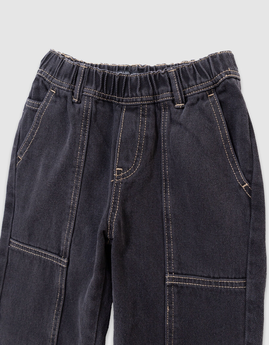 jeans jogger larghi neri da ragazzo