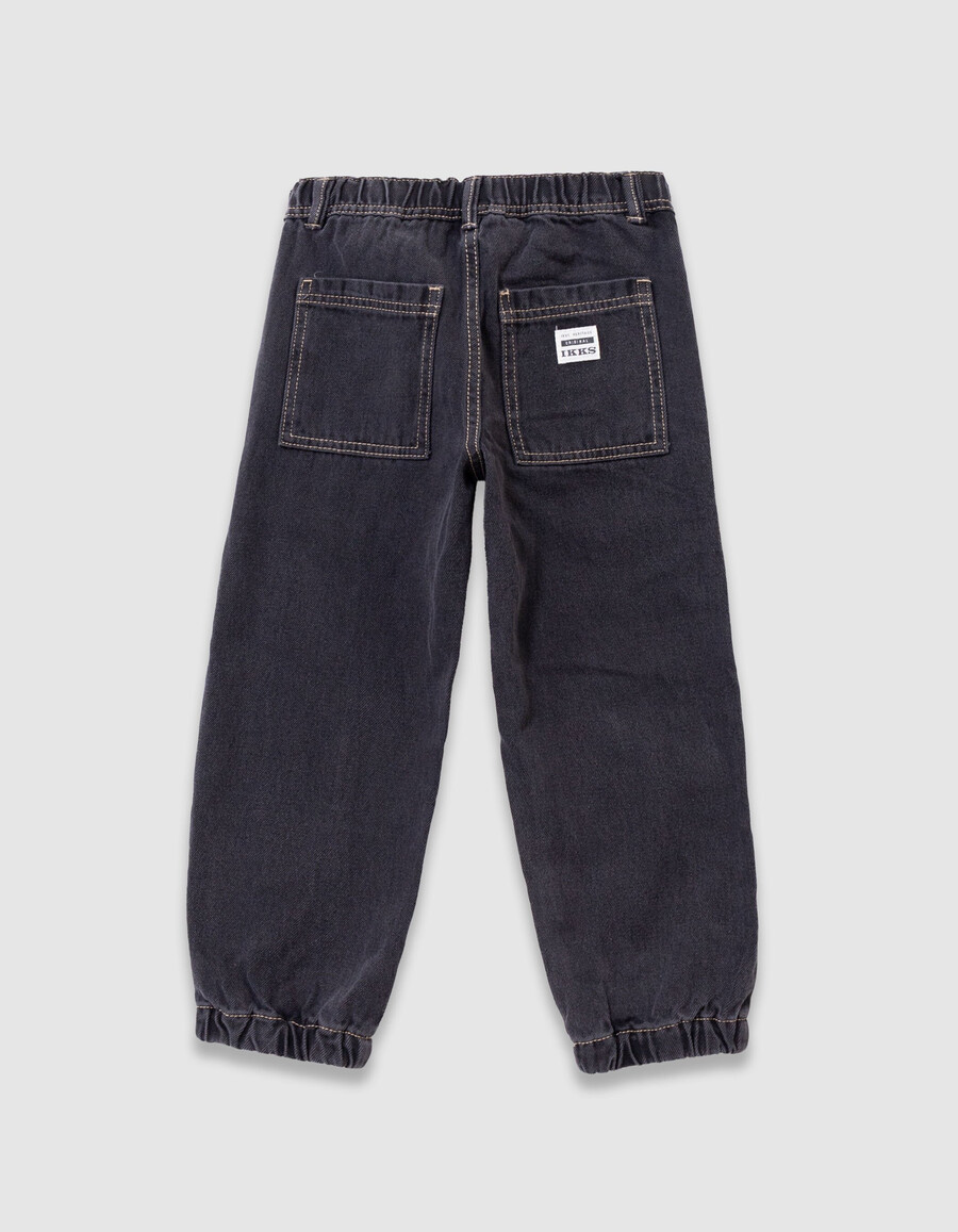 jeans jogger larghi neri da ragazzo