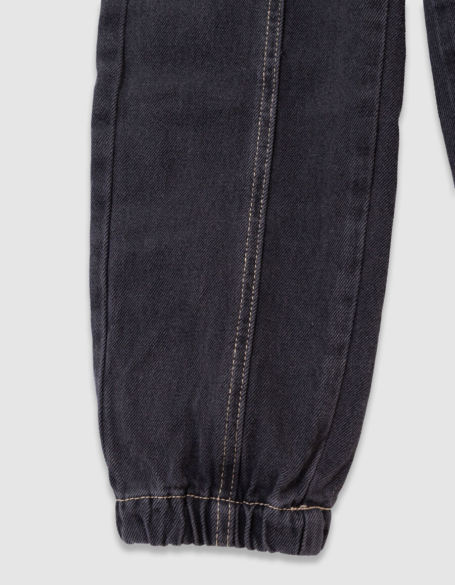 jeans jogger larghi neri da ragazzo