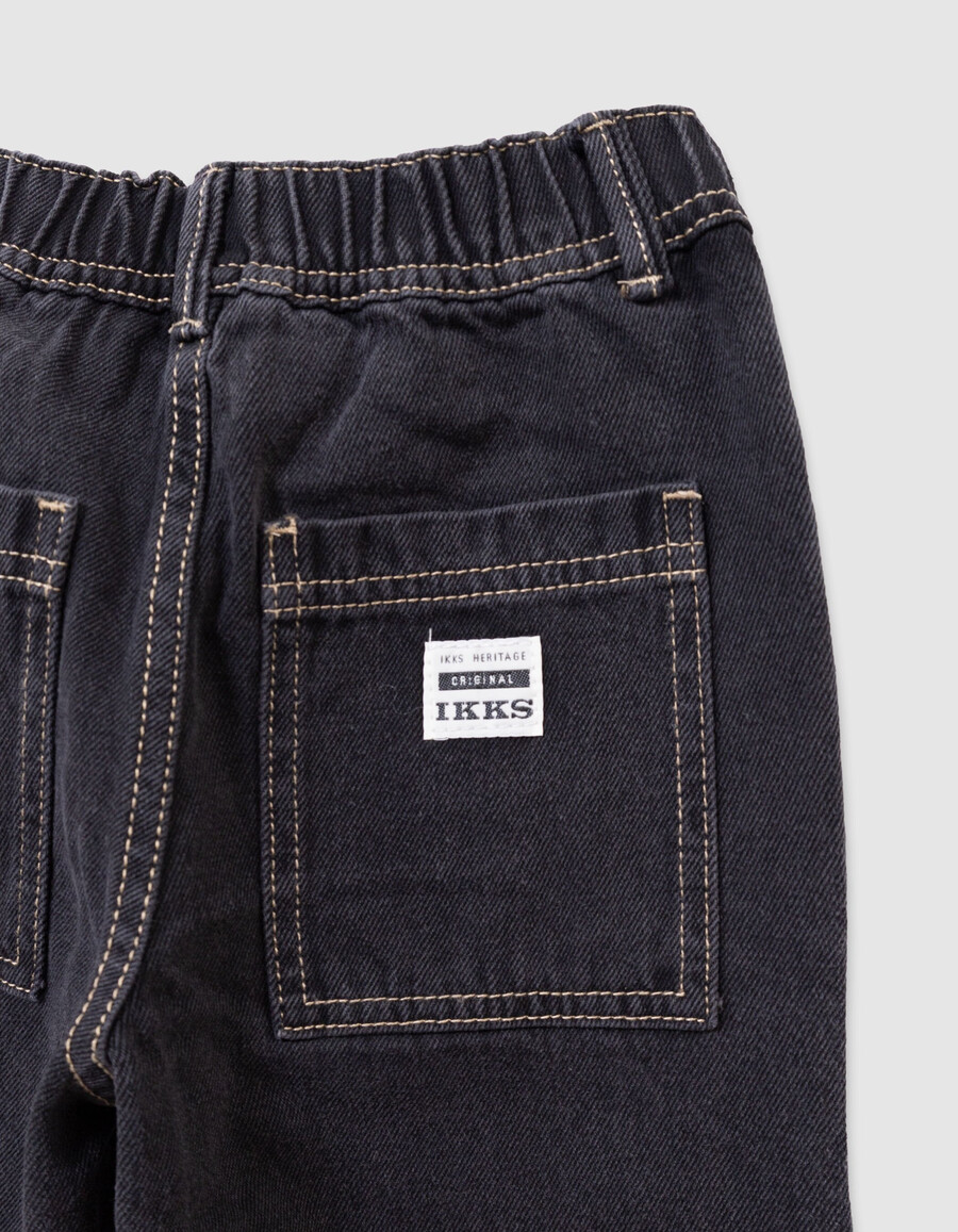 jeans jogger larghi neri da ragazzo