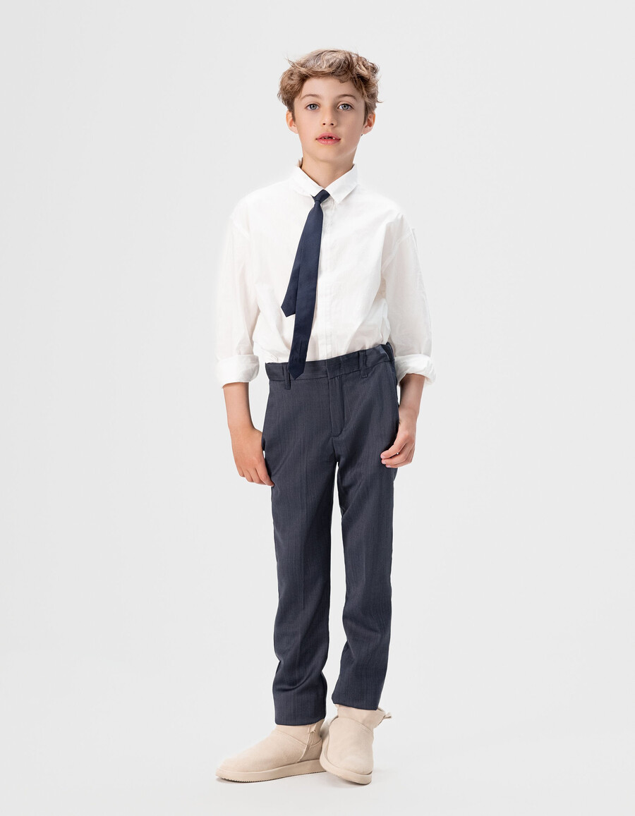 pantaloni in maglia blu navy per ragazzi