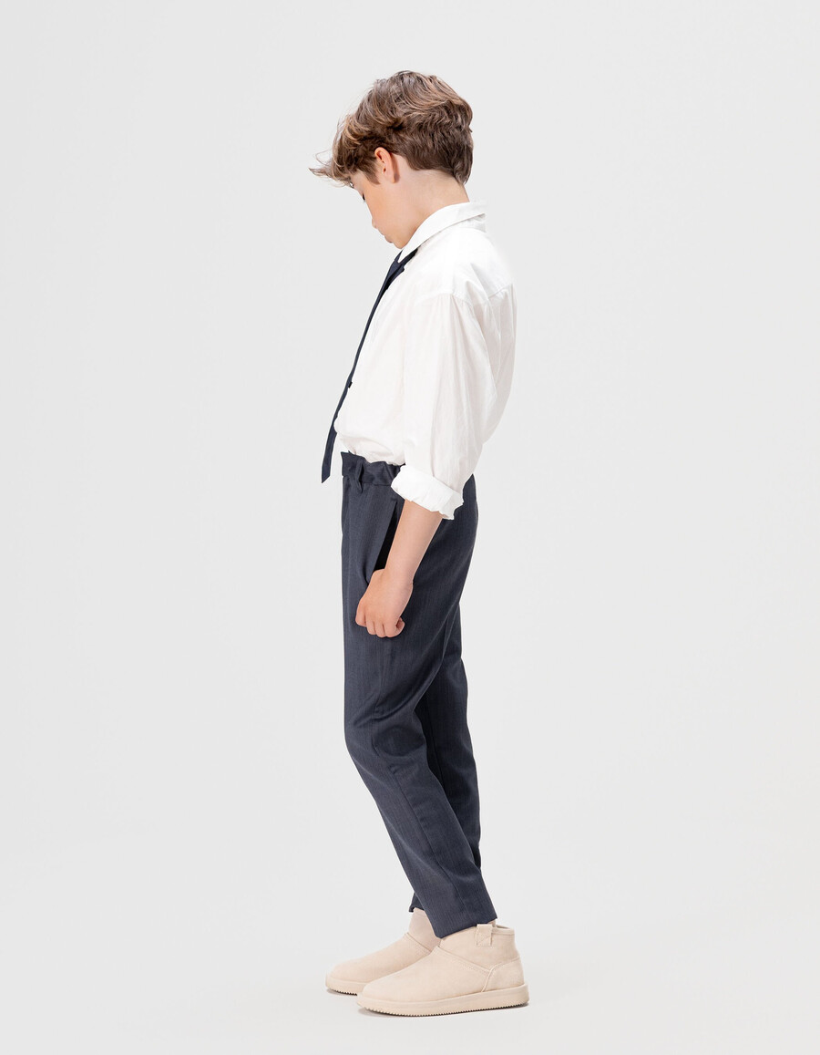 pantaloni in maglia blu navy per ragazzi