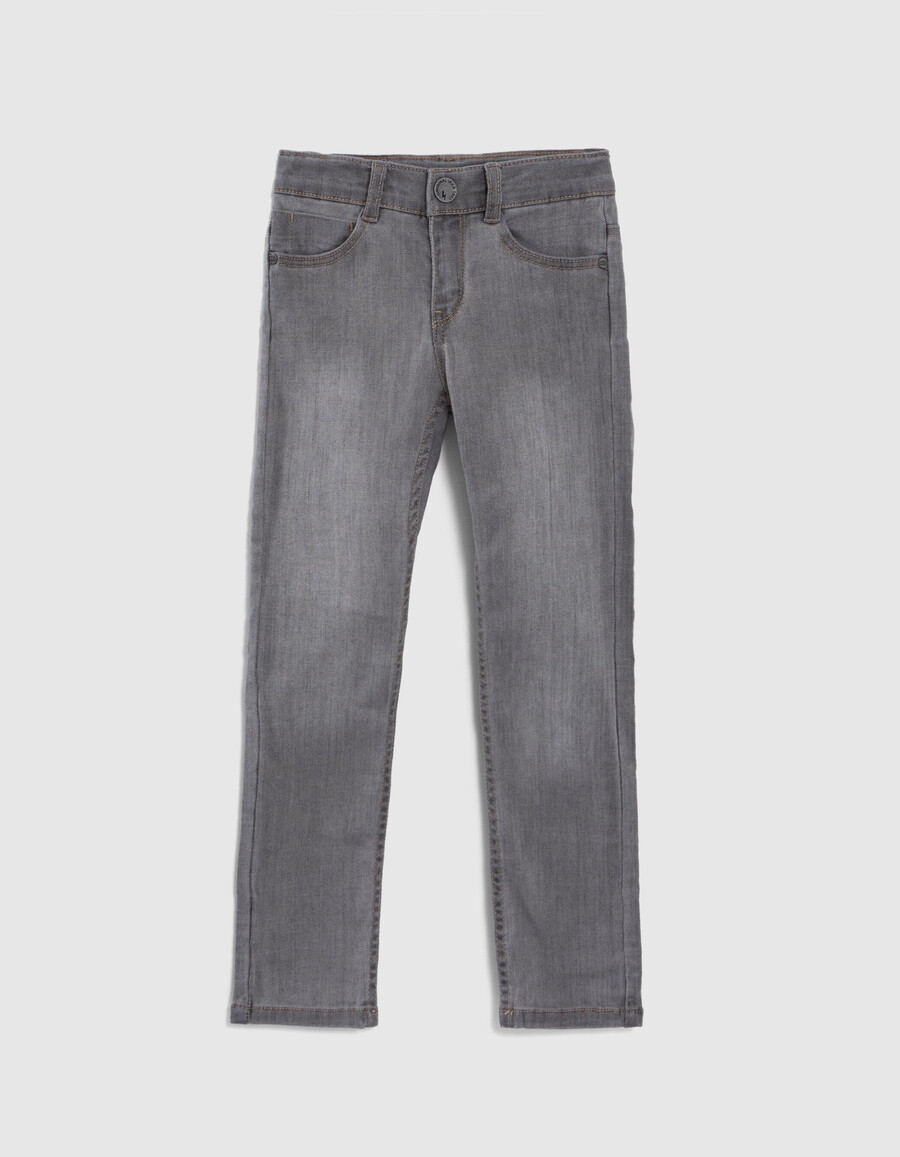 jeans slim grigi da ragazzo con cintura intrecciata