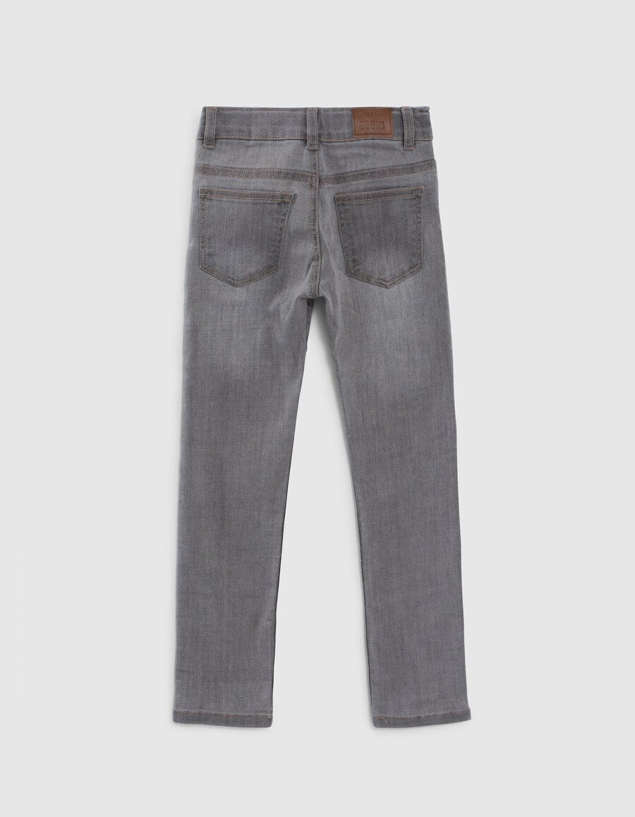 jeans slim grigi da ragazzo con cintura intrecciata