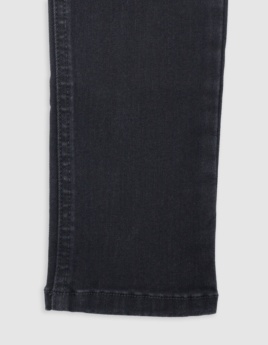 jeans slim neri da ragazzo con cintura intrecciata rimovibile