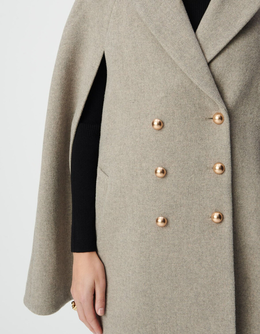 cappotto doppiopetto beige da donna