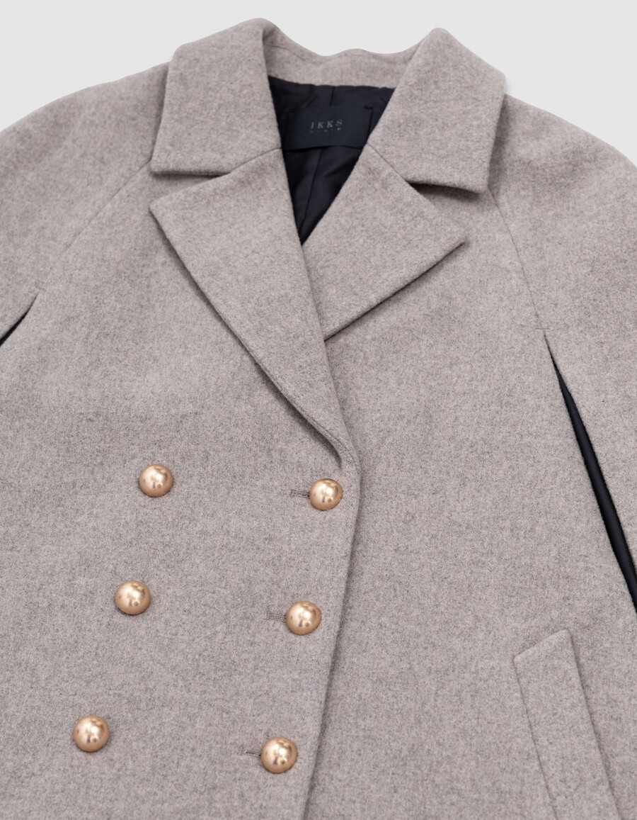 cappotto doppiopetto beige da donna