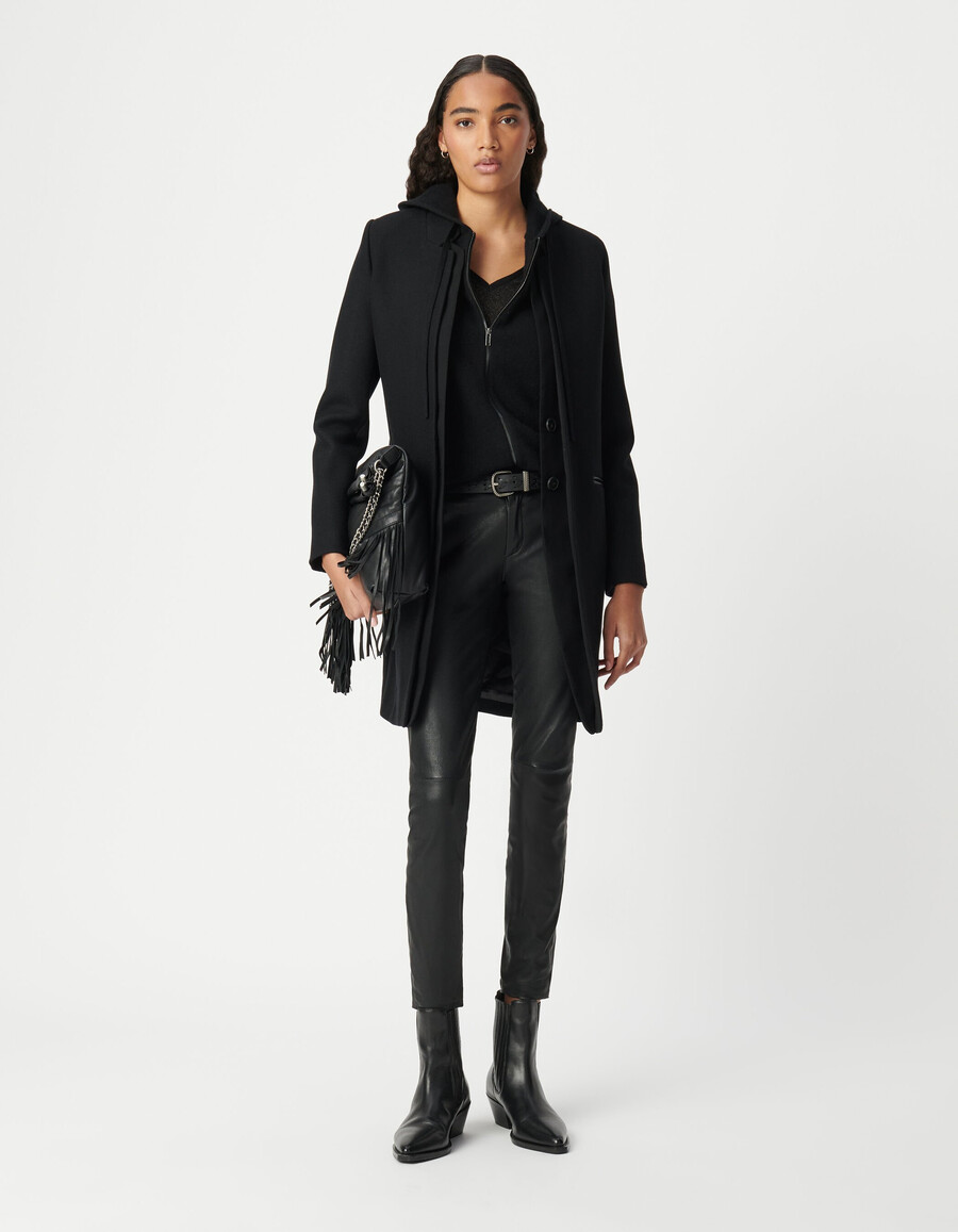 cappotto con colletto nero da donna