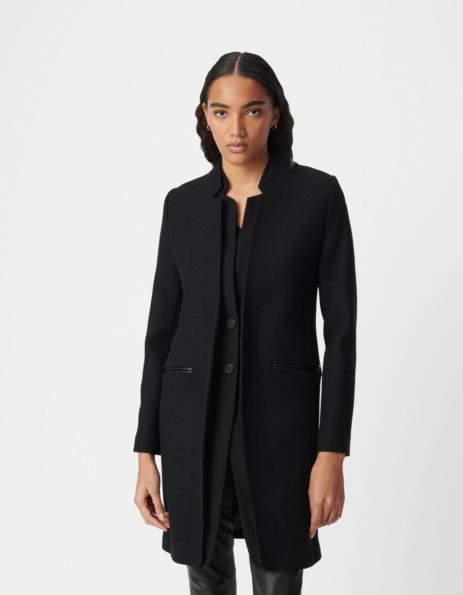 cappotto con colletto nero da donna