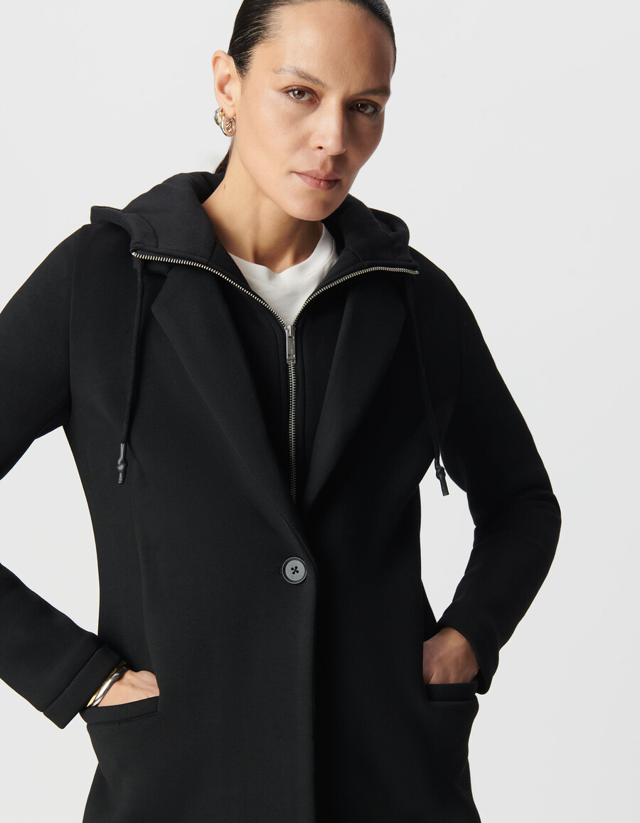 cappotto in neoprene da donna