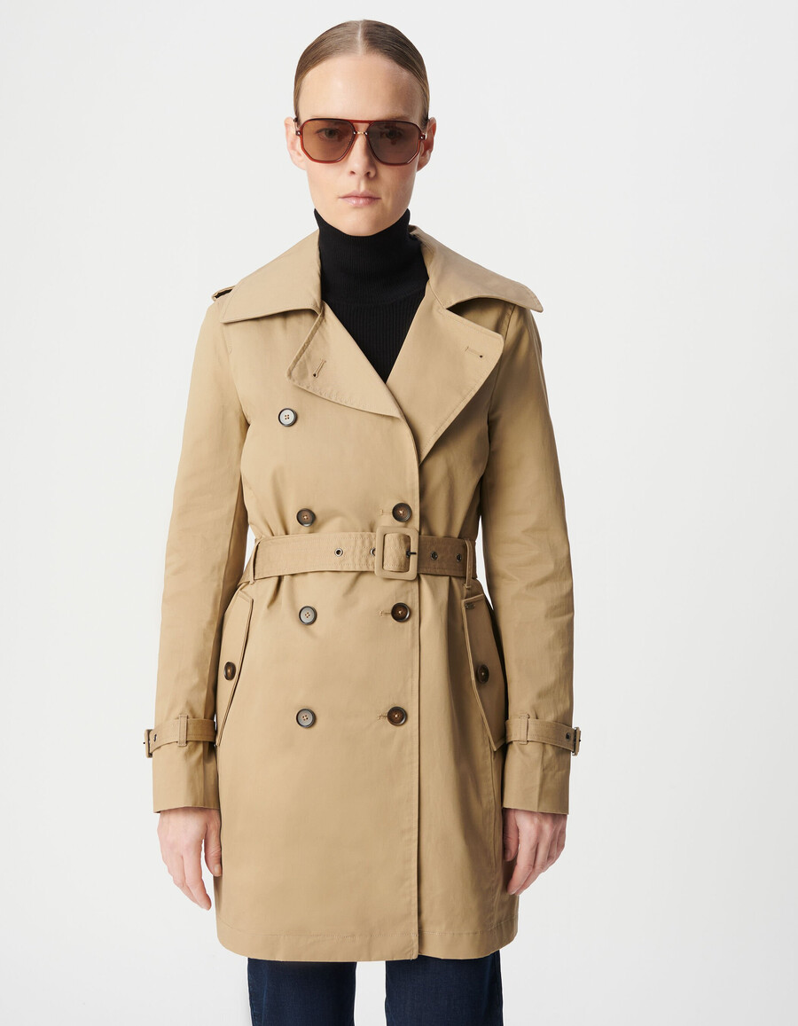trench da donna cappuccio e fodera rimovibili