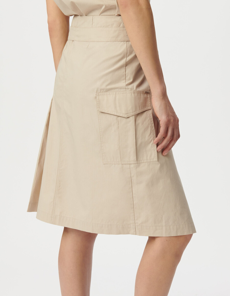 gonna avvolgente plissettata beige da donna
