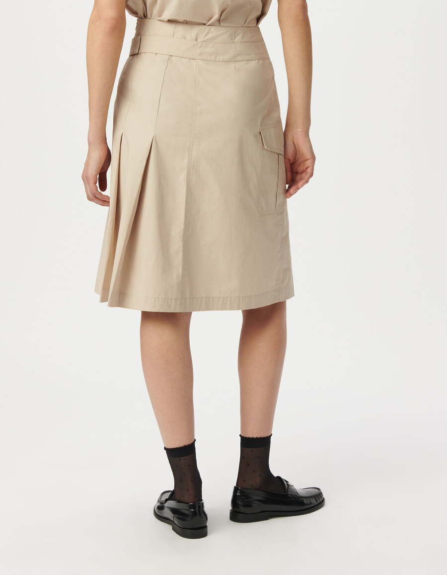 gonna avvolgente plissettata beige da donna
