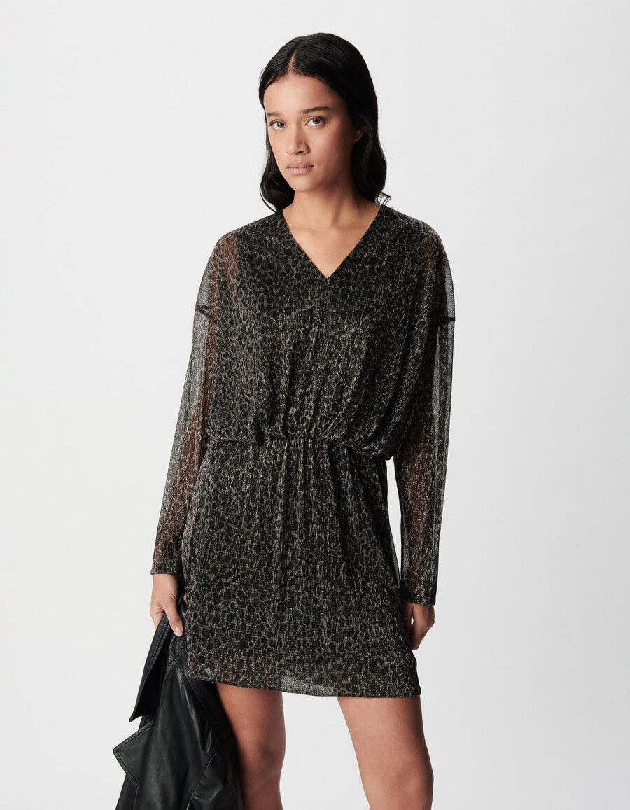 abito in maglia lurex nero da donna