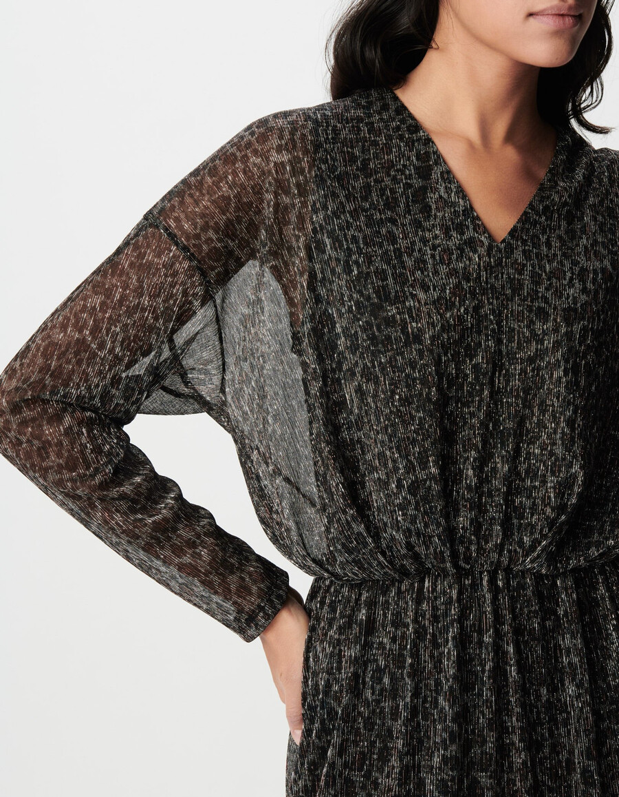 abito in maglia lurex nero da donna